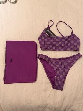 Triangl Purple Checker Mica Bikini Set
